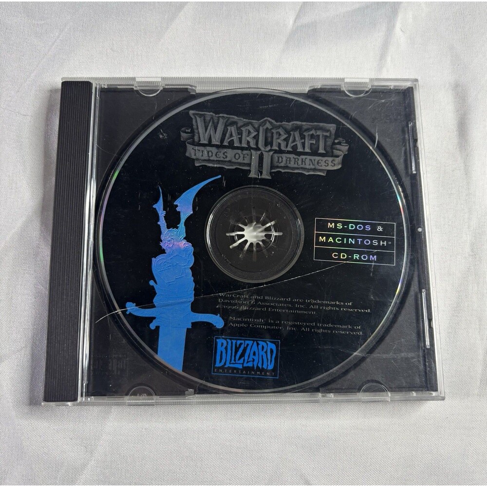Blizzard Warcraft II: Tides of Darkness MS-DOS/Mac CD-ROM Strategy  disc only